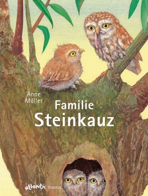 Anne Möller (2005): Familie Steinkauz. 26 Seiten, gebunden, durchgehend vierfarbig illustriert. Lesealter ab 5. CHF 24.80 / € (D) 13.90. Mit Begleitheft ISBN 3-7152-0506-7 EAN 978-3-7152-0506-9. 